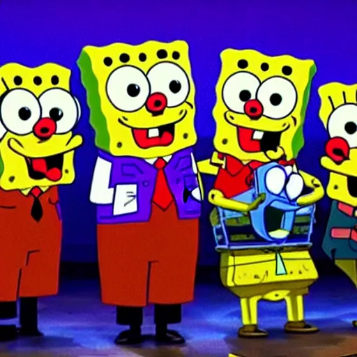 Prompt: spongebob on a ted talk