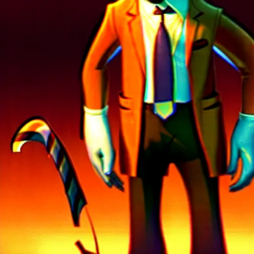 Prompt: nick wilde as max payne 3 set in gritty neo - noir zootopia