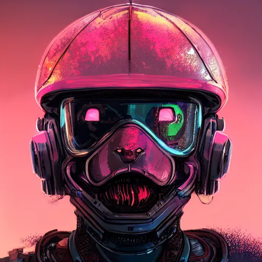 Prompt: profile portrait, helmet lion cyberpunk made of pink lava and fire in ivan lopez style, aurora digital package, profile portrait, cyberpunk fashion, realistic shaded perfect face, fine details, very dark environment, misty atmosphere, closeup, d & d, fantasy, intricate, elegant, highly detailed, digital painting, artstation, concept art, matte, sharp focus, illustration, hearthstone