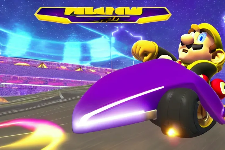 Image similar to thanos!! as a mario kart 8 deluxe character, unlockable character, screenshot