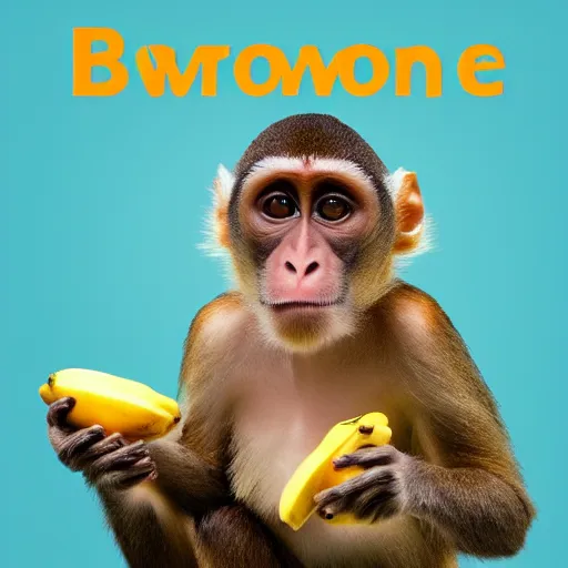 Image similar to brown monkey eating a banana, company logo