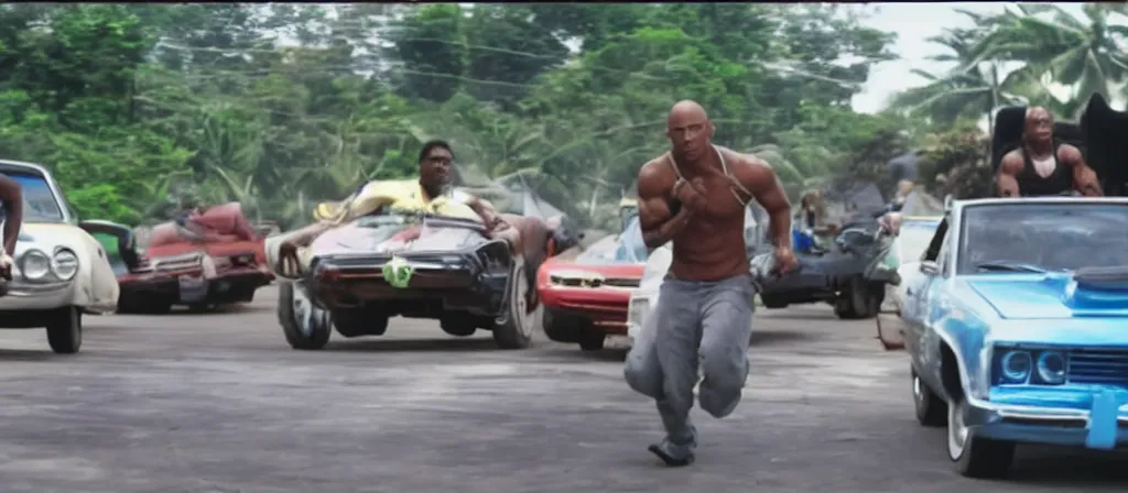 Image similar to action scene from jamaican fast and furious - movie, high definition screen capture