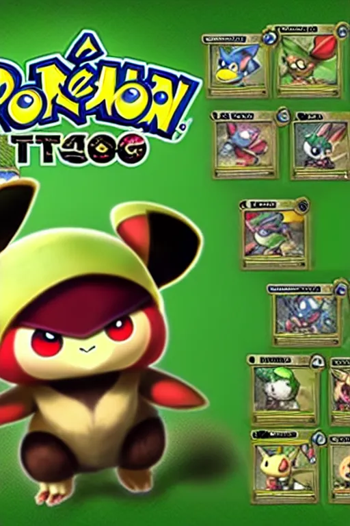 Image similar to teemo, a pokemon trading card of teemo, highly detailed pokemon trading card screenshot