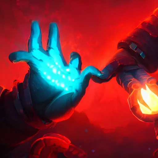 Image similar to glowing hands with fingers floating, stop sign stop sign, stop sign, stop sign, glowing fingers, red theme, bright art masterpiece artstation. 8 k, sharp high quality artwork in style of jose daniel cabrera pena and greg rutkowski, concept art by tooth wu, blizzard warcraft artwork, hearthstone card game artwork, human anatomy