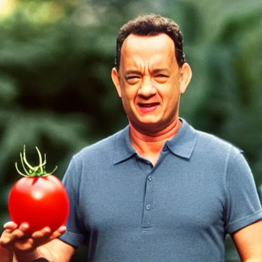 Prompt: tom hanks as a tomato