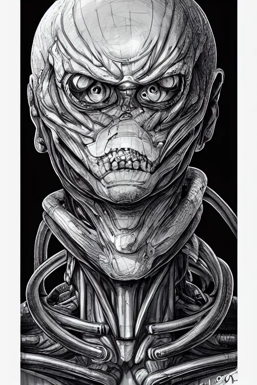 Image similar to portrait from a handsome wizard, sci - fi art, akira toriyama hr giger, kuvshinov ilya, trending on artstation