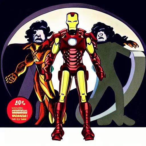 Prompt: i am iron man by black sabbath