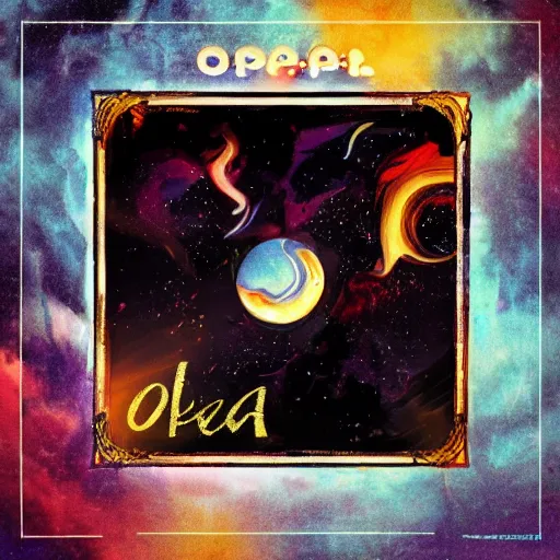 Prompt: album art for a band called Opal in sky