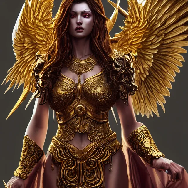 Image similar to beautiful angel warrior queen in ornate robes, highly detailed, 8 k, hdr, award - winning, trending on artstation, clayton crain