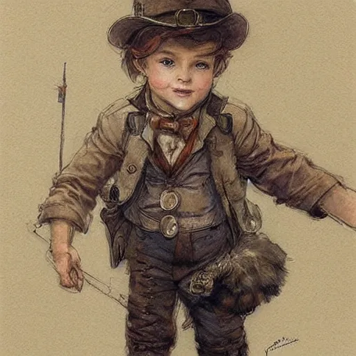 Image similar to (((((portrait of boy dressed as steampunk explorer . muted colors.))))) by Jean-Baptiste Monge !!!!!!!!!!!!!!!!!!!!!!!!!!!