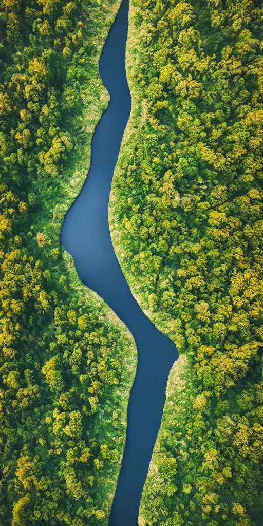 Image similar to wide!!! landscape photo of river that follows the distinct shape of a lateral human spinal!! column!!!, high detail, drone photo, golden hour, lush green vegetation, medium format