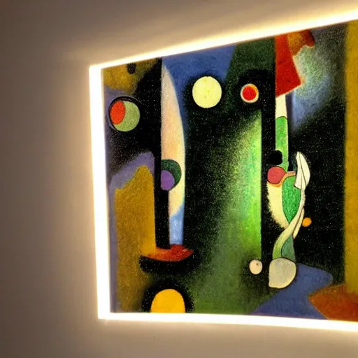 Image similar to Award Winning 85mm Photo of Mirror Illusion Scene in garden of Gethsemene by Kandinsky , abstract lighting