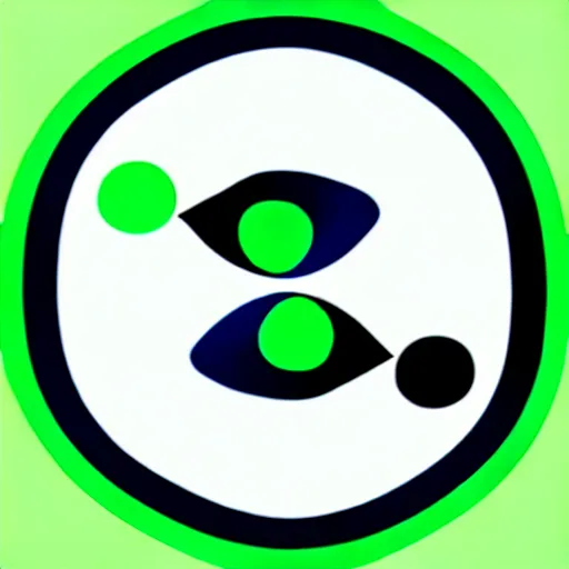 Image similar to Text Yin-Yang written around a green and blue yin-yang logo