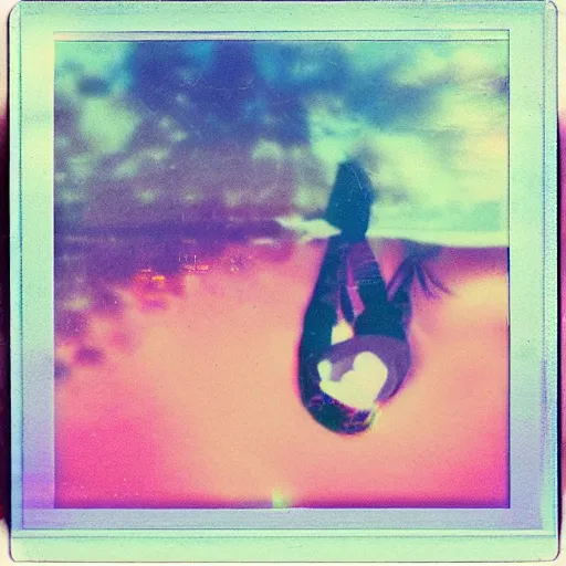 Prompt: polaroid of a cute dream, collage, reflection, double exposure, glitch, gradient