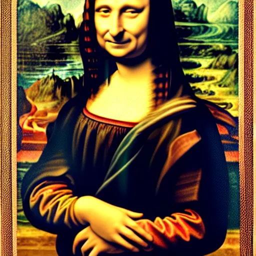 Image similar to Mr. Bean as the Mona Lisa by Leonardo da Vinci