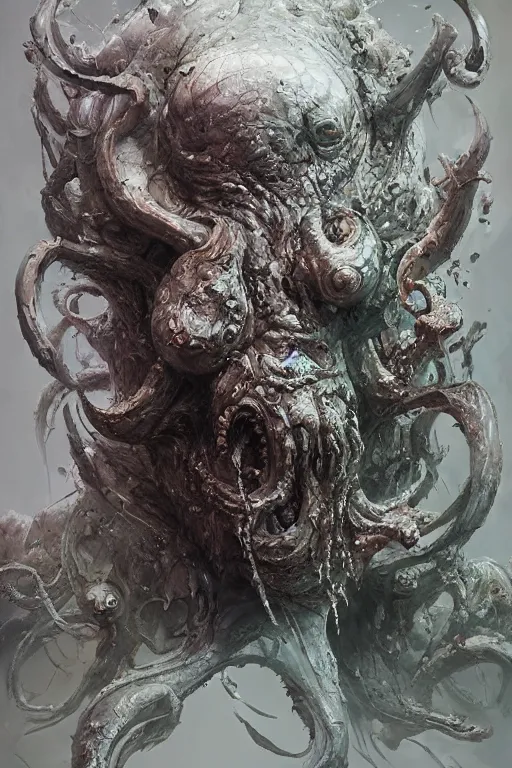 Image similar to the elder god nurgle, dark, intricate, highly detailed, smooth, artstation, digital illustration by ruan jia and mandy jurgens and artgerm and wayne barlowe and greg rutkowski and zdzislav beksinski