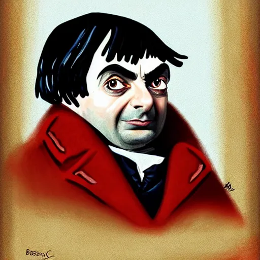 Image similar to portrait of mr. bean as napoleon by becky cloonan