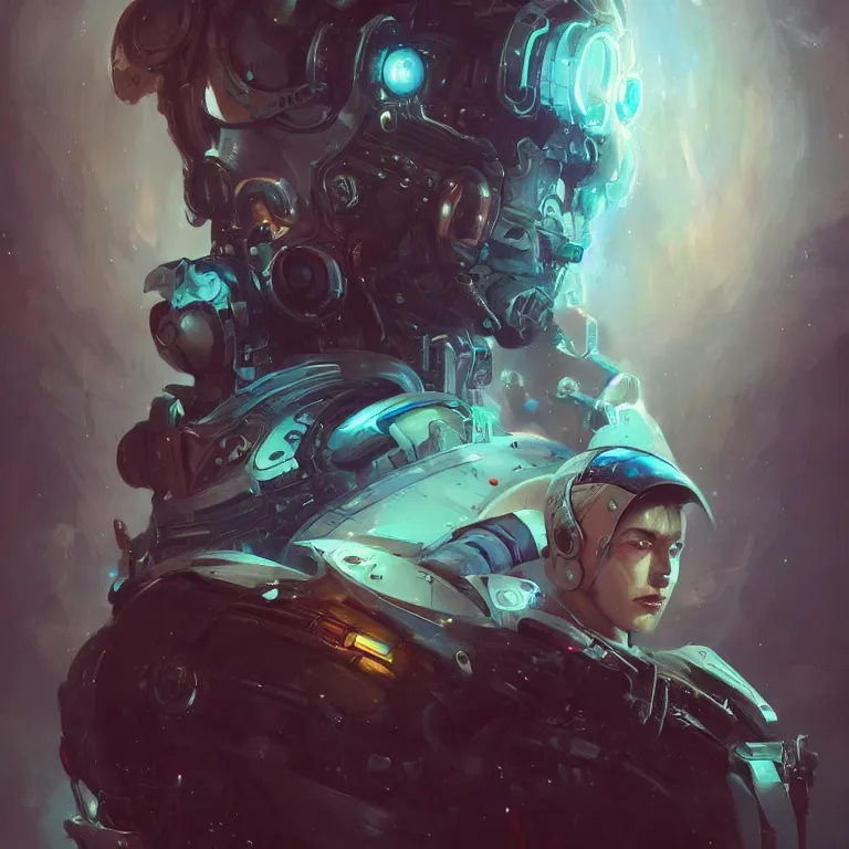 Image similar to a realistic detailed beautiful portrait of a cybernetic space pirate, cyberpunk concept art by pete mohrbacher and wlop and artgerm and josan gonzales, digital art, highly detailed, intricate, sci-fi, sharp focus, Trending on Artstation HQ, deviantart, unreal engine 5, 4K UHD image