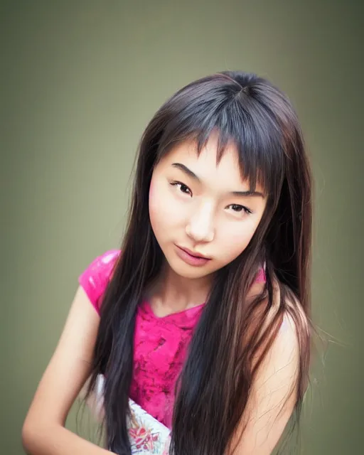 Prompt: a cute asian girl by nicolas nemiri