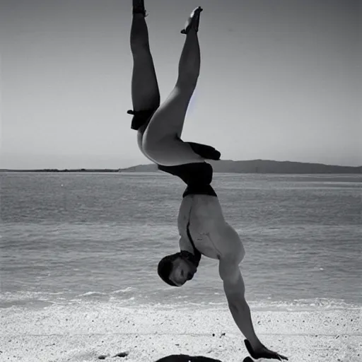 Prompt: “ eric weinstein doing a pole dance in a bikini ”