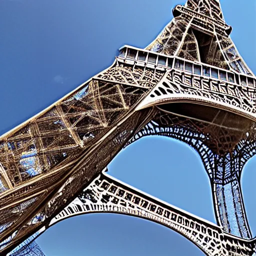 Prompt: the tour Eiffel finally lifts of into space