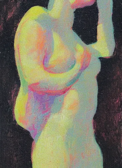Prompt: an abstract portrait of a lady enshrouded in an impressionist representation of Mother Nature and the meaning of life by Igor Scherbakov, abstract, thick visible brush strokes, figure painting by Anthony Cudahy and Rae Klein, vintage postcard illustration, minimalist cover art by Mitchell Hooks