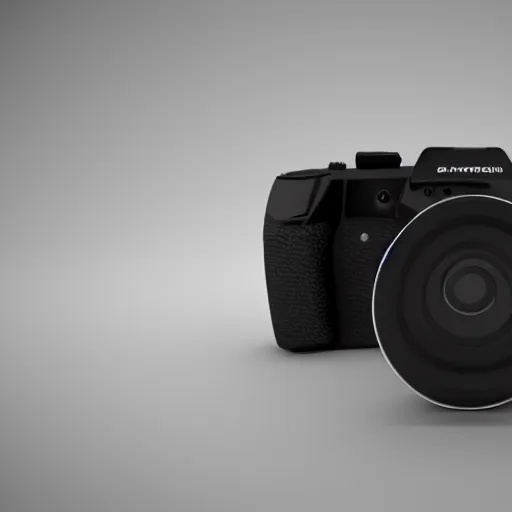 Image similar to a dark sith mirrorless camera, 3 d render