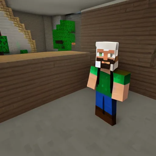 Image similar to walter white playing minecraft