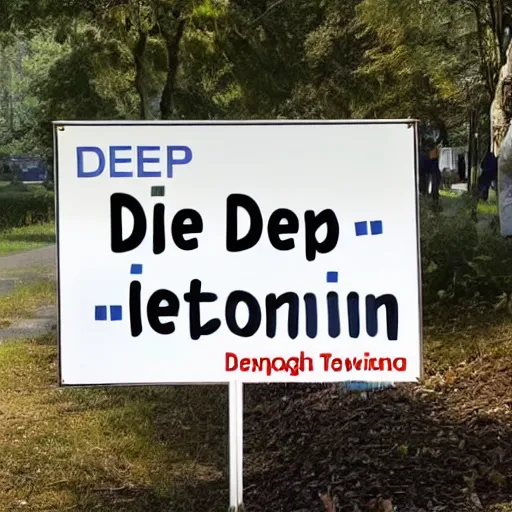 Image similar to a sign that says deep learning