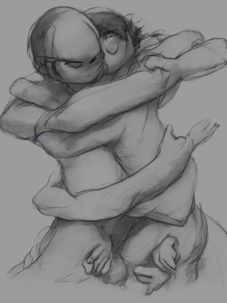 Prompt: hug by Disney Concept Artists, blunt borders, rule of thirds