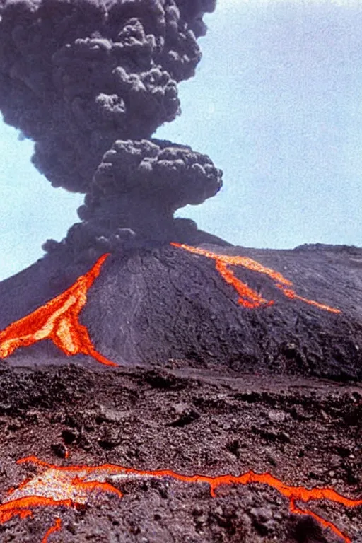 Image similar to last cinematic photograph volcano erupted found photograph