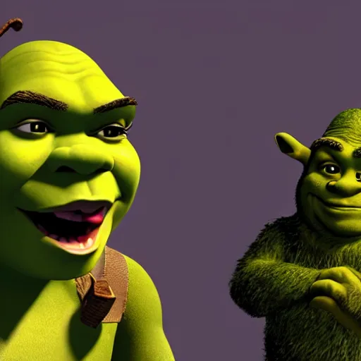 Image similar to shrek engaged in militia combat