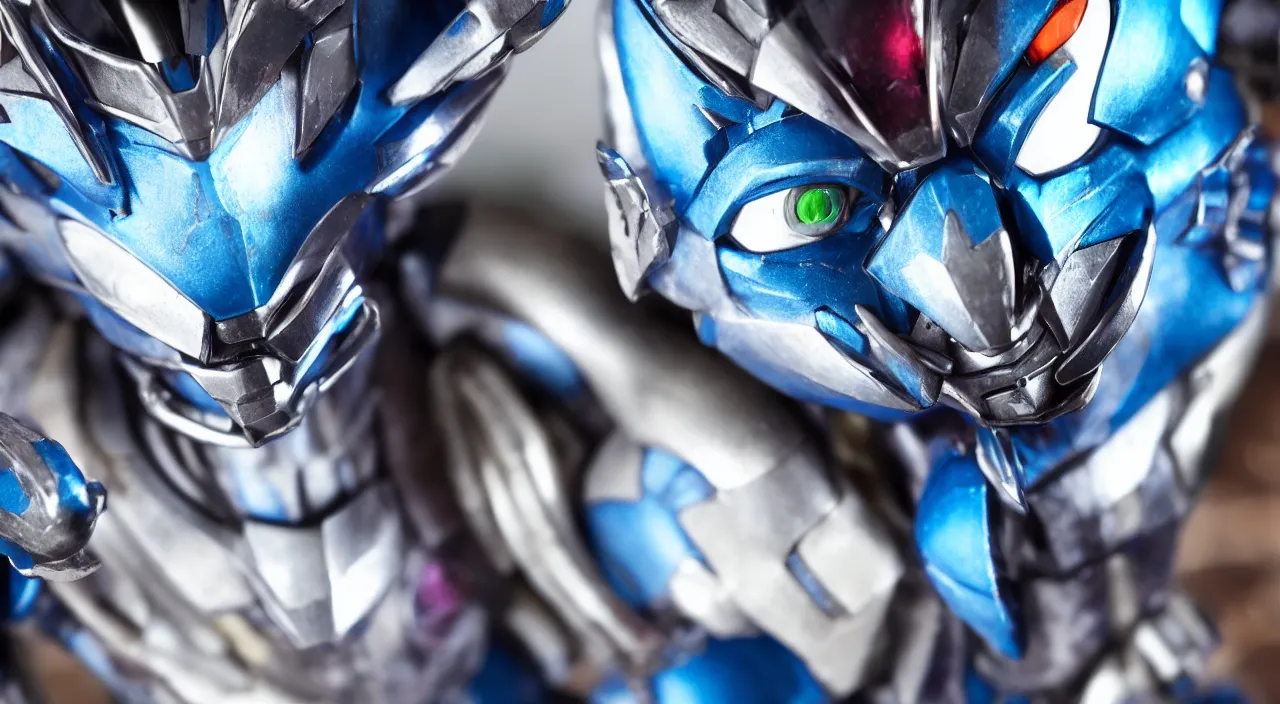 Prompt: medium close up view, Megamen,Guyver,colourful,bokeh,blur,cinematic lighting