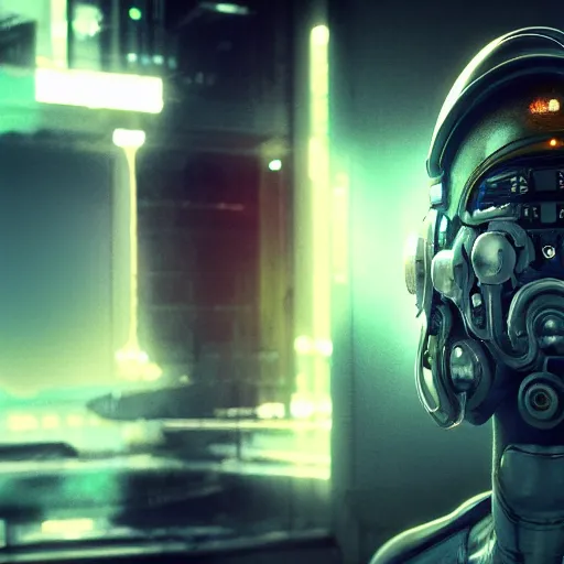 Image similar to cyberpunk helmet stylized borderland sci fiction vray render octane