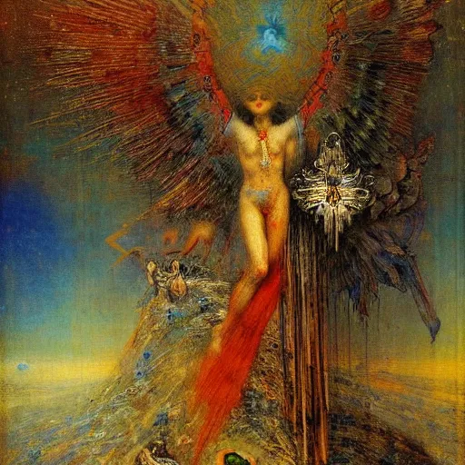 Prompt: Liminal space in outer space by Gustave Moreau