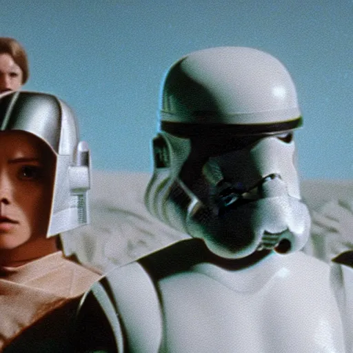 Prompt: still from star wars, film grain