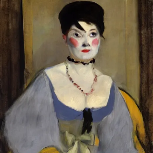 Prompt: king boo portrait in the style of Manet, oil painting