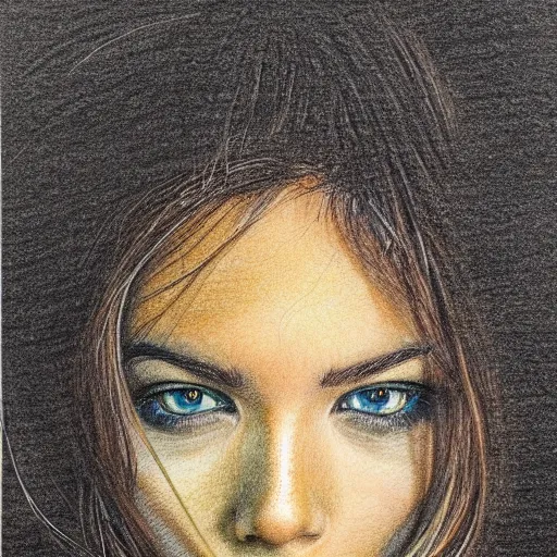 Image similar to Colored pencil art on paper, highly detailed, artstation, Caran d'Ache Luminance