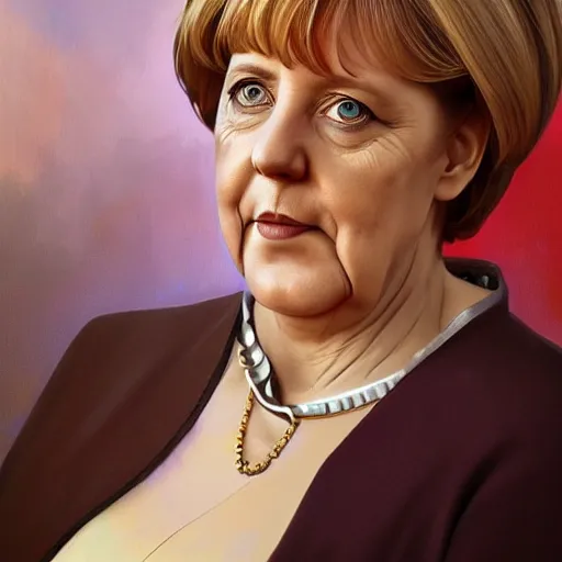 Prompt: Portrait of Angela Merkel in Berlin, elegant, digital painting, highly detailed, fantasy, artstation, concept art, smooth, sharp focus, illustration, art by artgerm and greg rutkowski and alphonse mucha