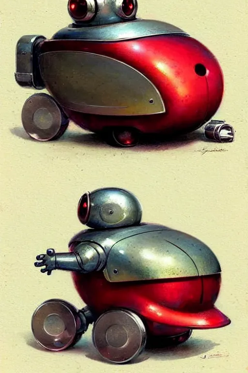 Image similar to ( ( ( ( ( 1 9 5 0 s retro future android robot fat robot mouse wagon. muted colors., ) ) ) ) ) by jean - baptiste monge,!!!!!!!!!!!!!!!!!!!!!!!!! chrome red