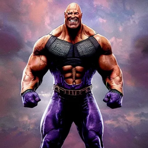 Prompt: the rock as thanos