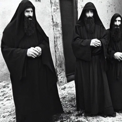 Image similar to photo of breton monks looking like rasputin