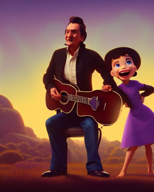 Prompt: disney pixar portrait 8 k photo of johnny cash and waylon jennings : : by weta, greg rutkowski, wlop, ilya kuvshinov, rossdraws, artgerm, annie leibovitz, rave, unreal engine, alphonse mucha : :