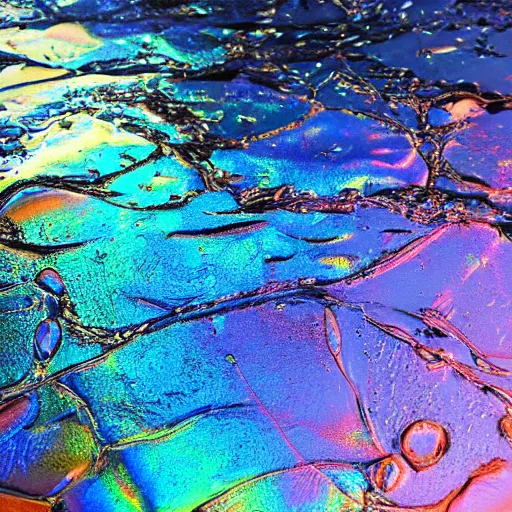 Image similar to iridescent puddle of latex oil