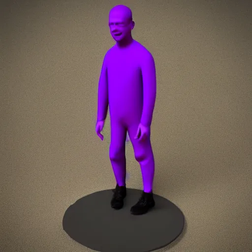 Prompt: purple miniature man, 3 d render