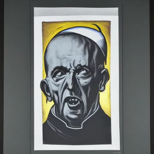 Image similar to individual screaming pope innocent x silk screen francis bacon