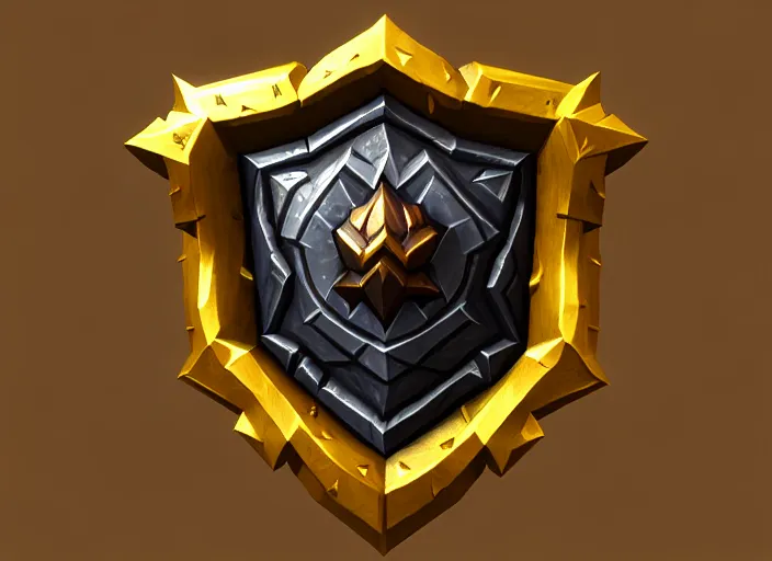 Image similar to gilded spiked wooden shield, stylized stl, 3 d render, activision blizzard style, hearthstone style