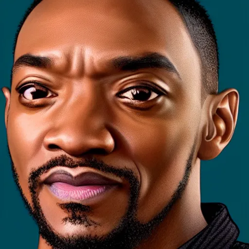 Image similar to data visualization unimpressive detailed portrait of anthony mackie