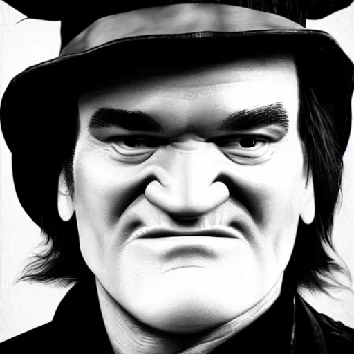 Image similar to quentin tarantino in a mario hat, extremely detailed, closeup photography,