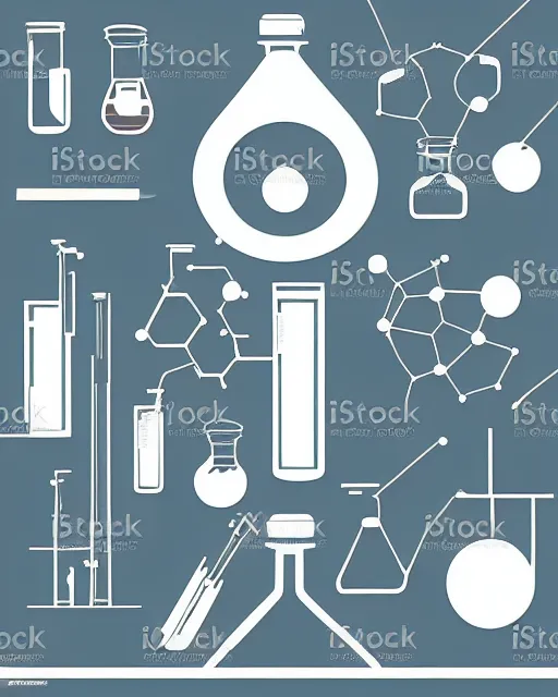 Image similar to science lab. clean cel shaded vector art. minimalist illustration art